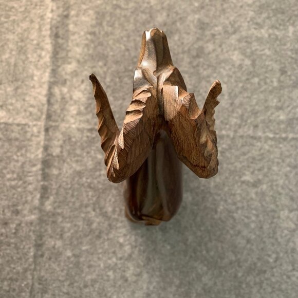 Bighorn Sheep Ram Carved Wood 14” Sculpture Statue - Picture 5 of 7